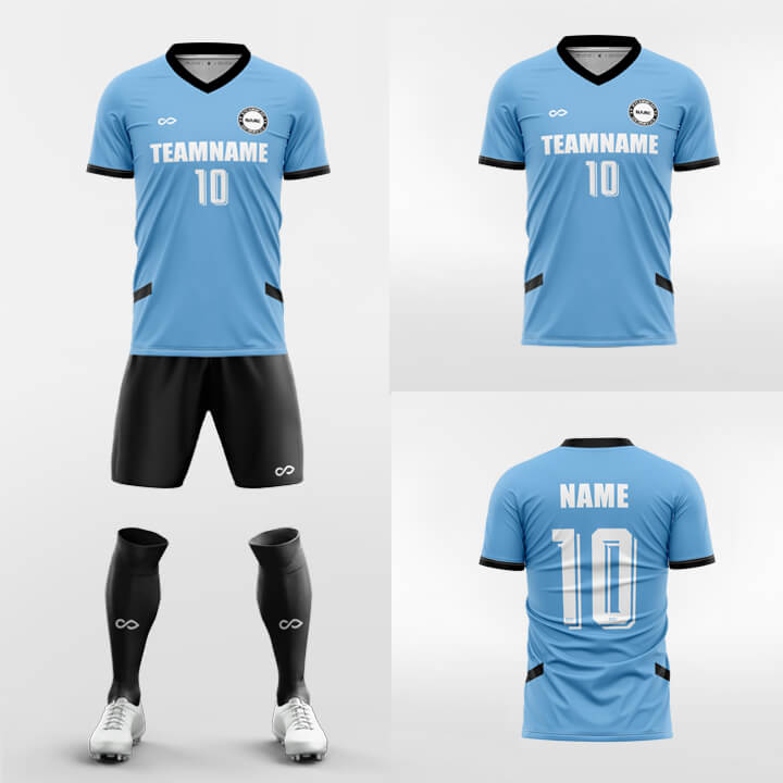 custom blue soccer jerseys kit