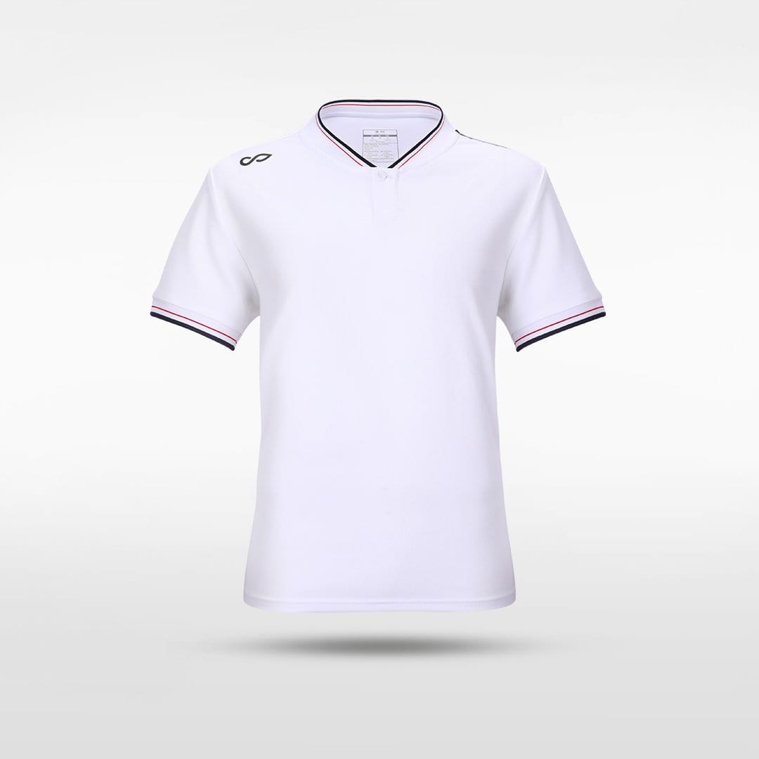 White Kids Stand Collar Polo