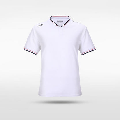 White Kids Stand Collar Polo