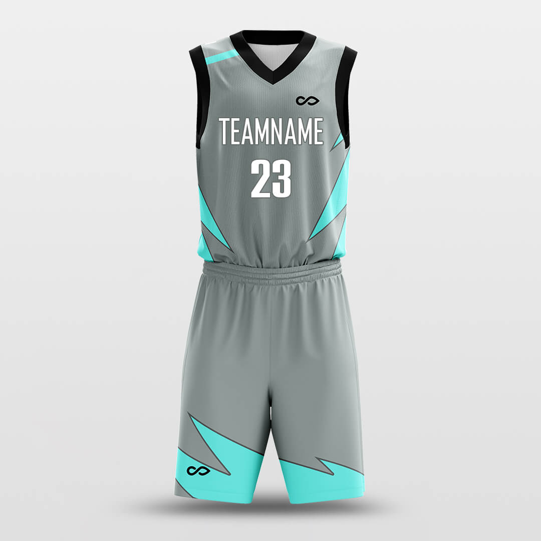 gray custom basketball jersey