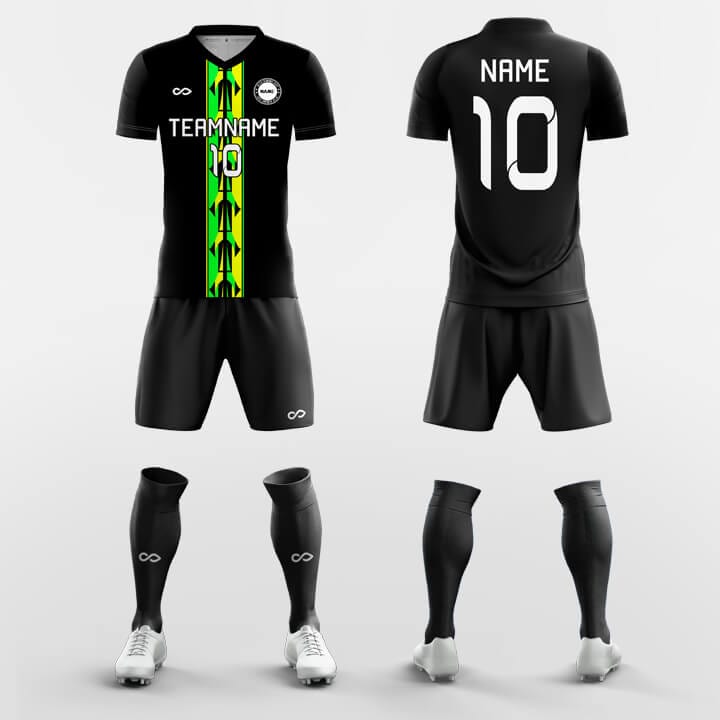 green custom soccer jersey kit