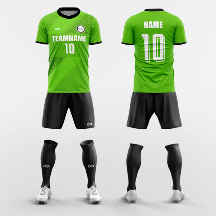 green custom soccer jersey kit