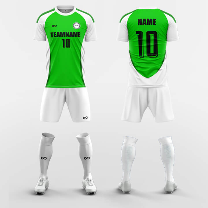 green custom soccer jerseys kit 