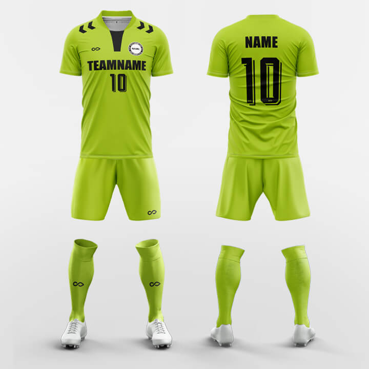 green custom soccer jerseys kit