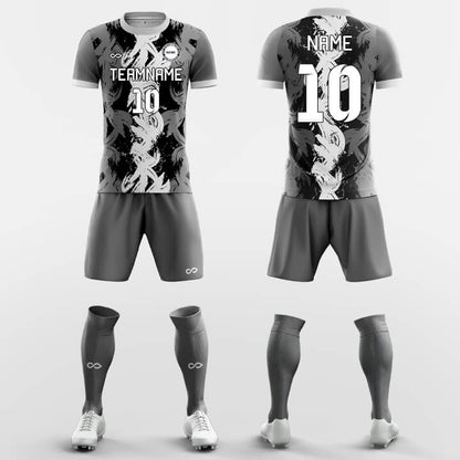 grey and white soccer jersey outfit