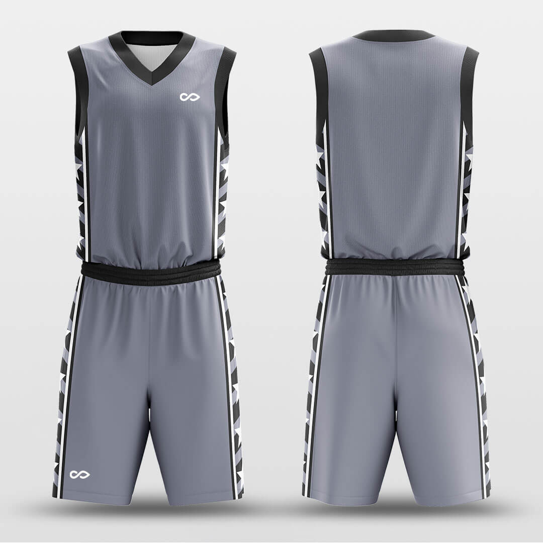 grey custom basketball jersey kit