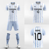 light blue custom soccer jersey kit