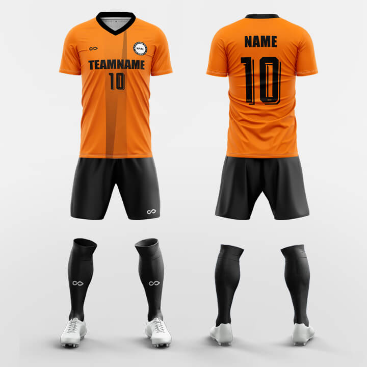 orange custom soccer jerseys kit