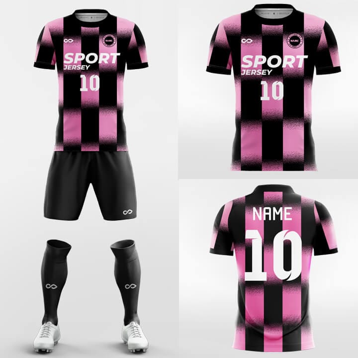 pink and black soccer jersey