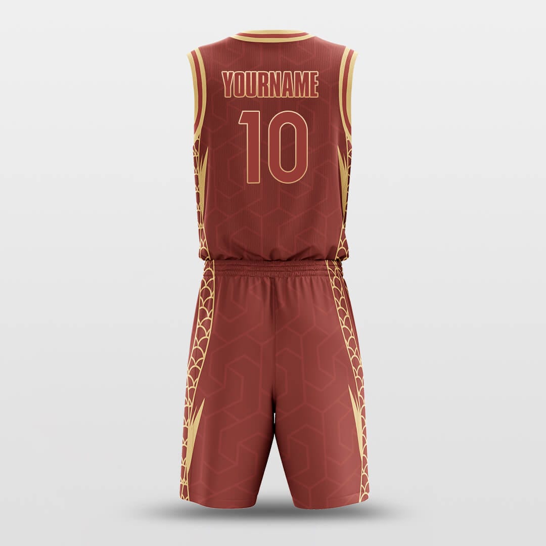 red custom basketball jersey kit