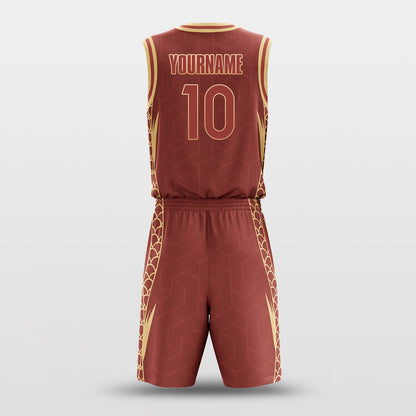 red custom basketball jersey kit