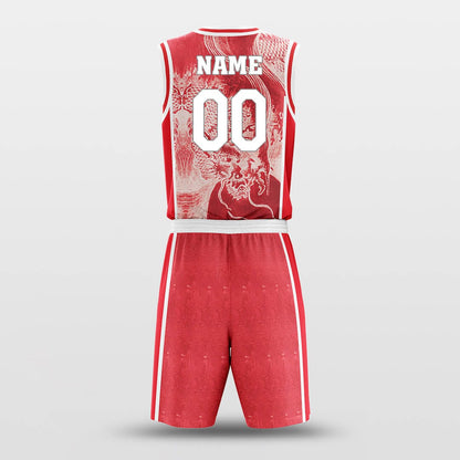 red custom basketball jersey