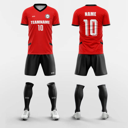  red custom soccer jerseys kit