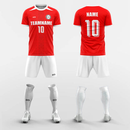  red custom soccer jerseys kit