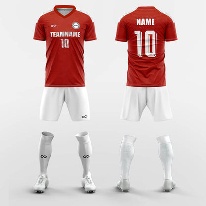  red custom soccer jerseys kit