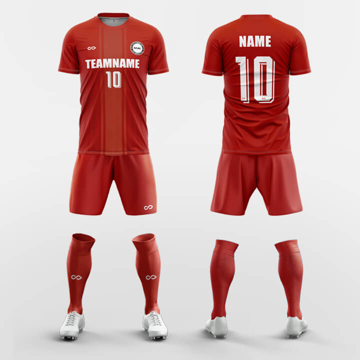 red custom soccer jerseys kit