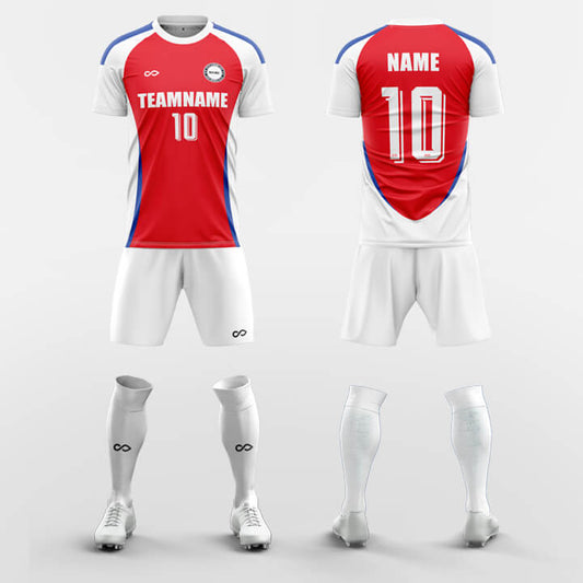 red custom soccer jerseys kit