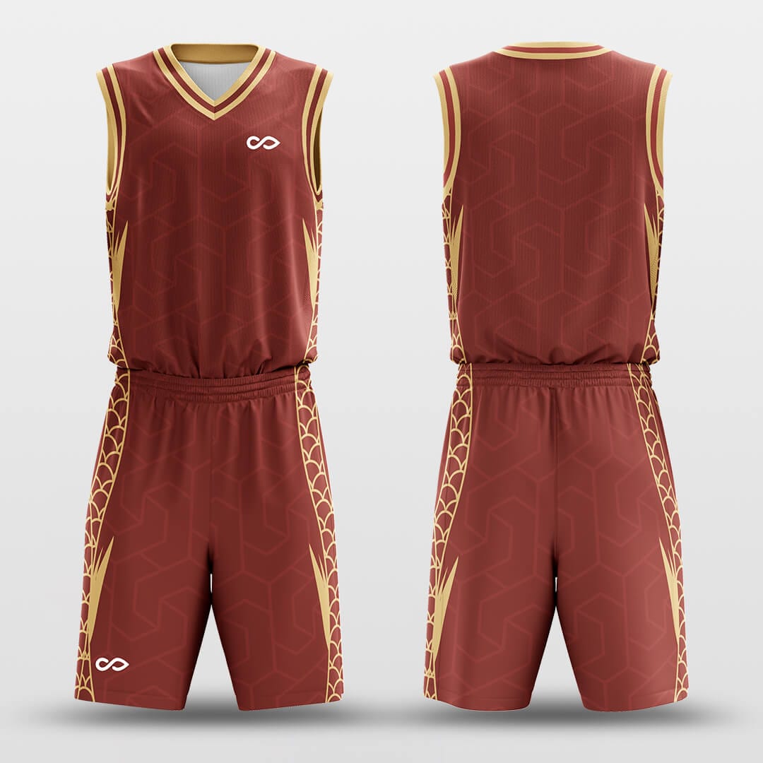 red custom youth basketball jersey