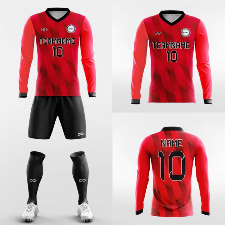 red ribbon long sleeve jersey kit