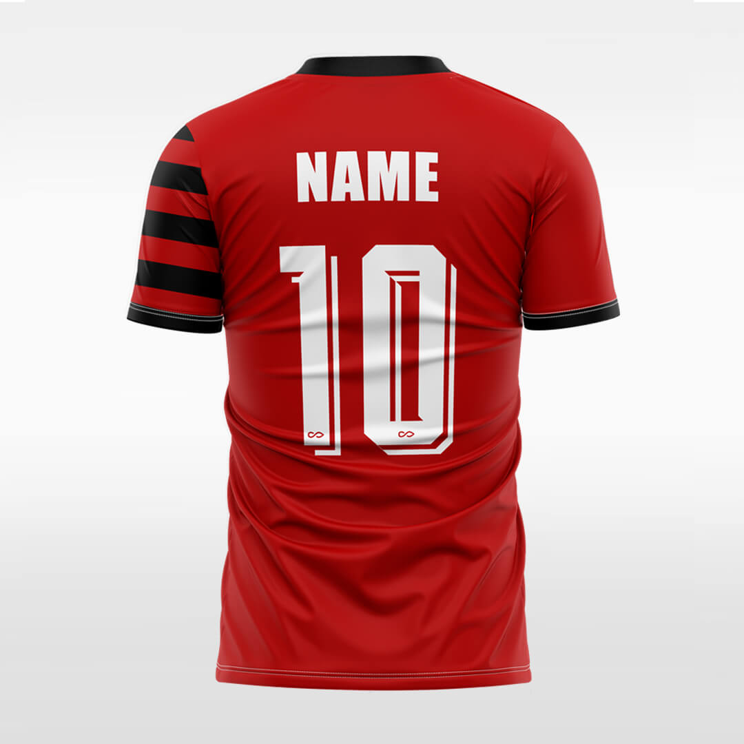 red short soccer jersey