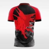 red sublimated short soccer jersey