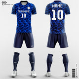 Retro Camouflage - Custom Soccer Jerseys Kit Blue Design