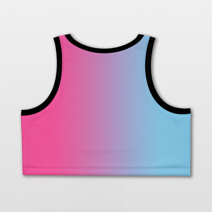 setting sun blue crop top for women