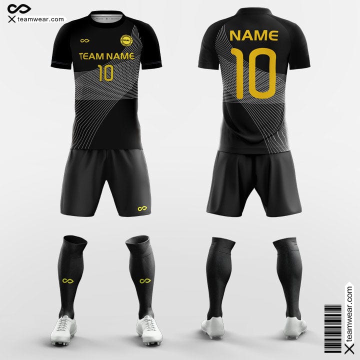 White and Black Soccer Jerseys Custom Design