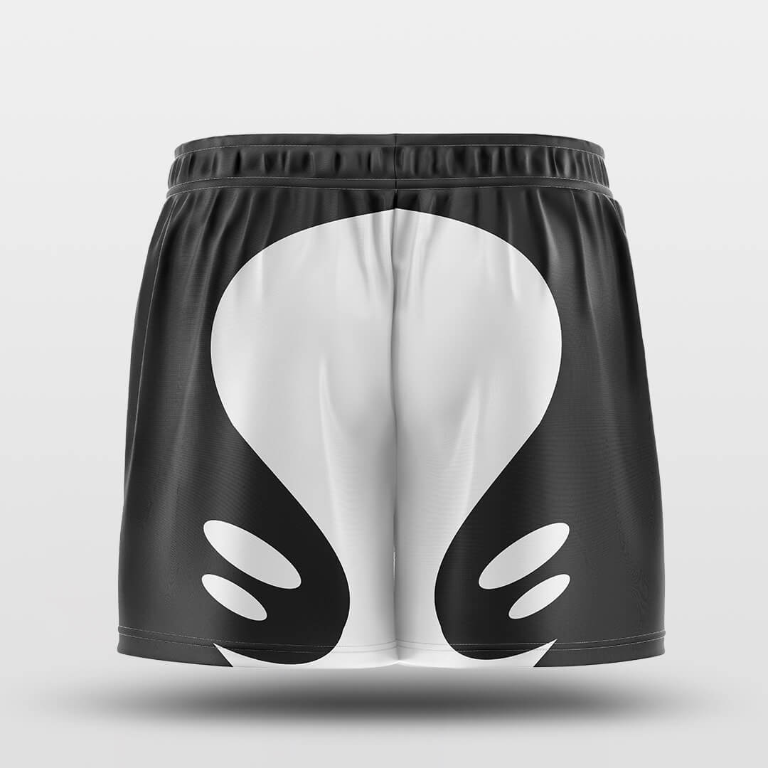 white black custom shorts