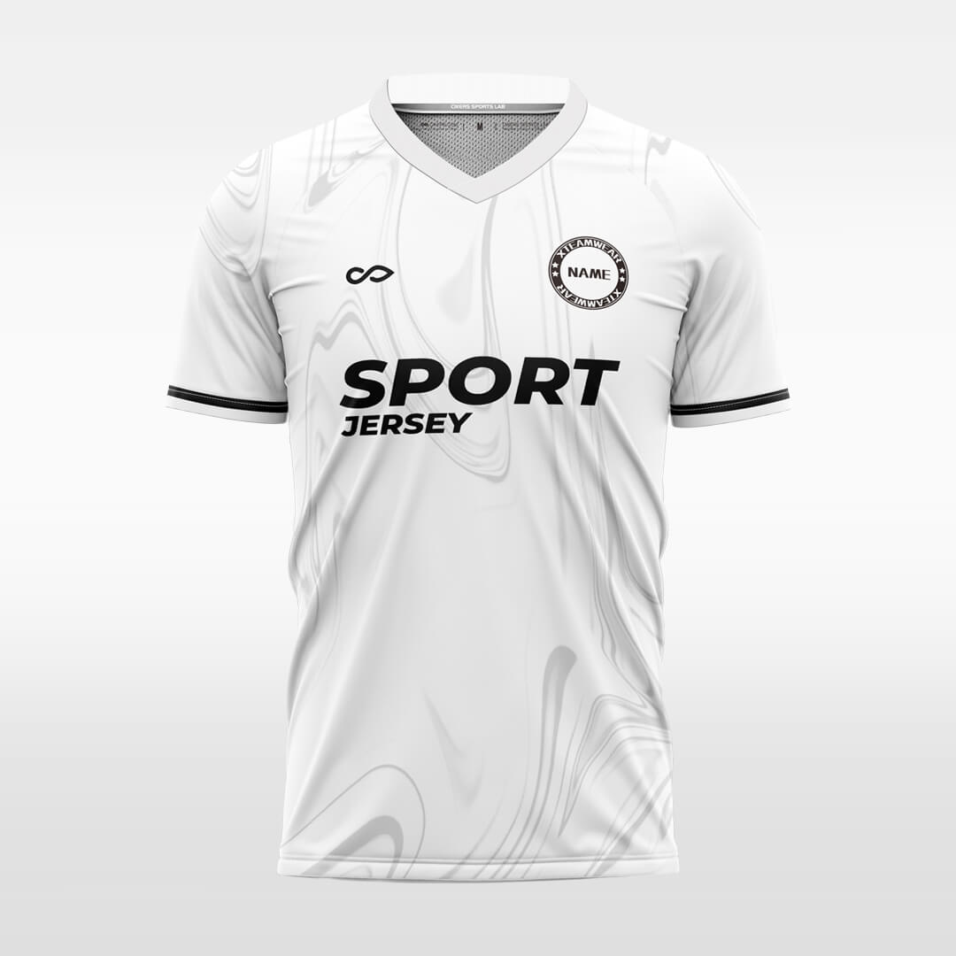 white custom soccer jersey