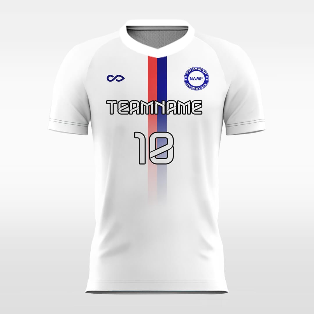 white custom soccer jersey