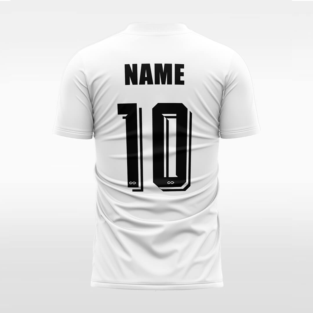 white custom soccer jersey