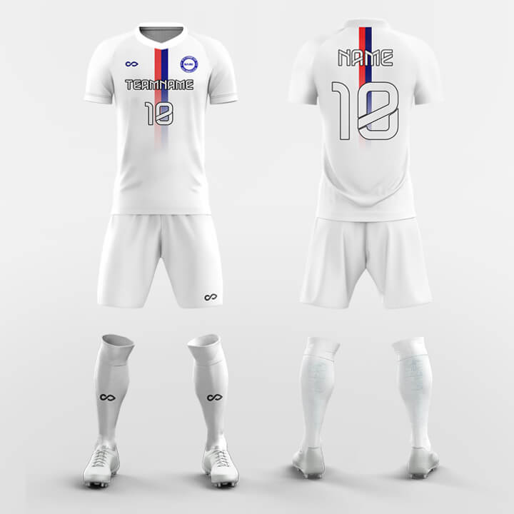 white custom soccer jerseys kit