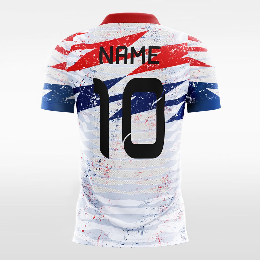 white short sleeve soccer jersey