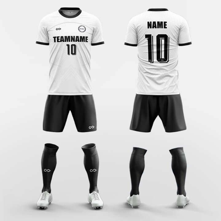 white short soccer jersey kit