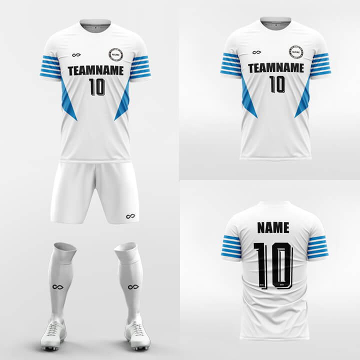 white short soccer jersey kit