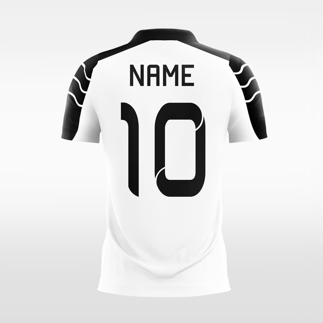     white short soccer jersey