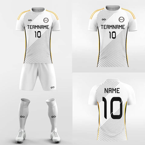 white sublimated soccer jersey kit