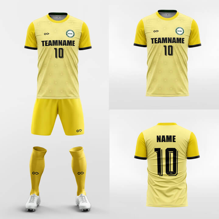 yellow custom soccer jerseys kit sublimated