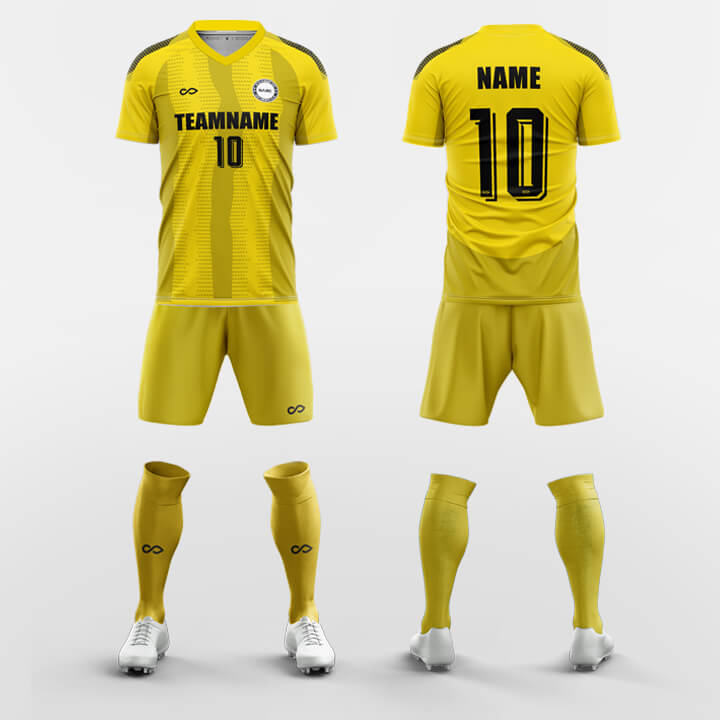 yellow custom soccer jerseys kit