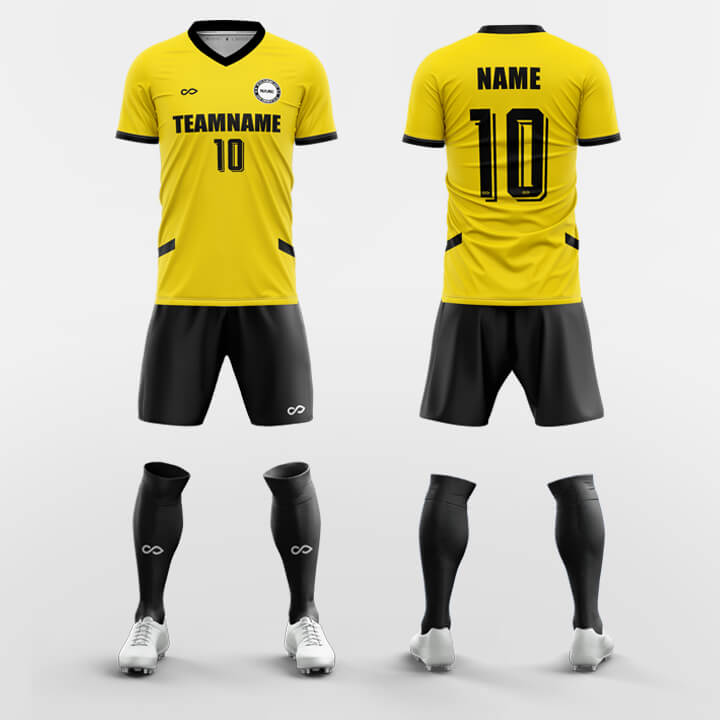   yellow custom soccer jerseys kit