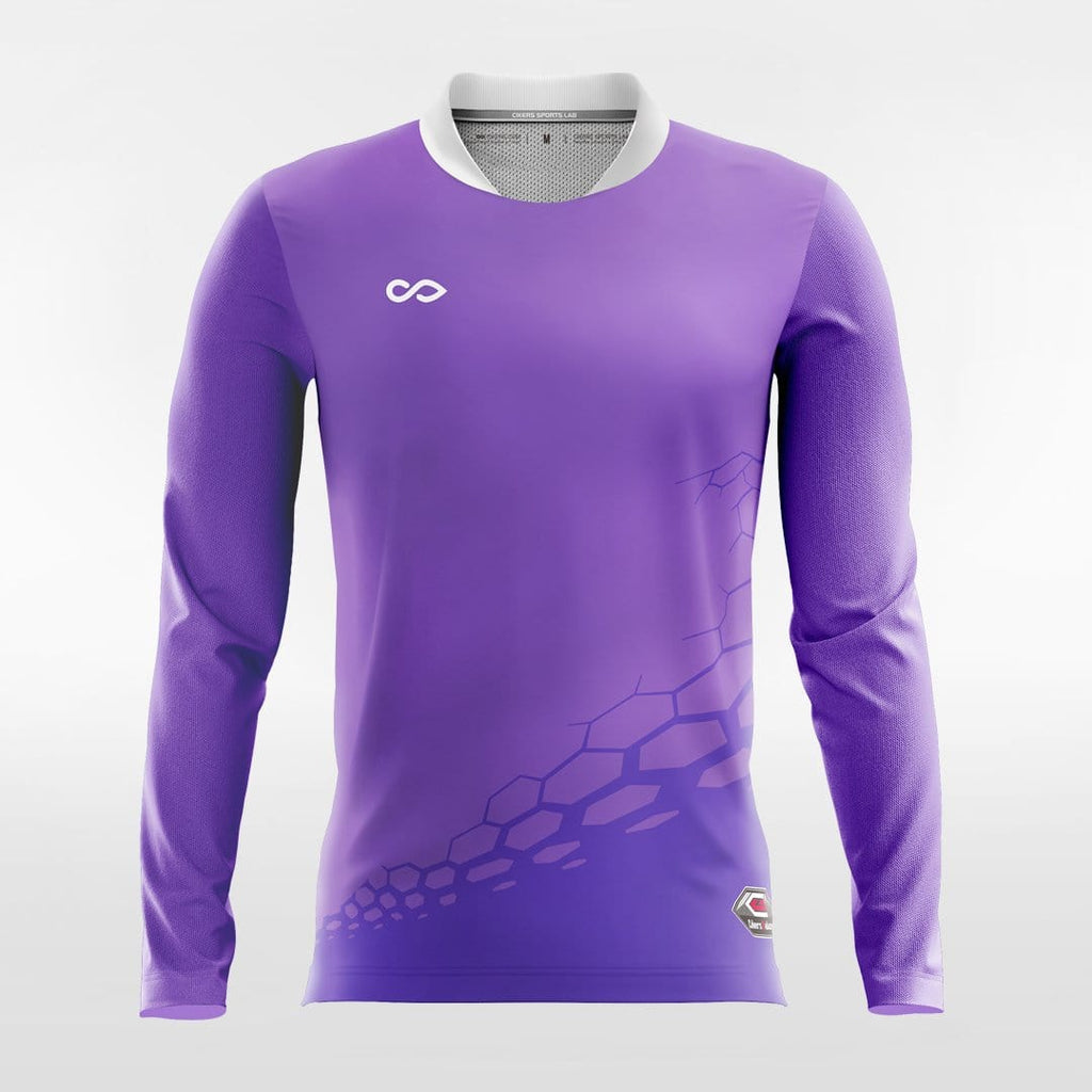 Custom Purple Long Sleeve Soccer Jersey Design
