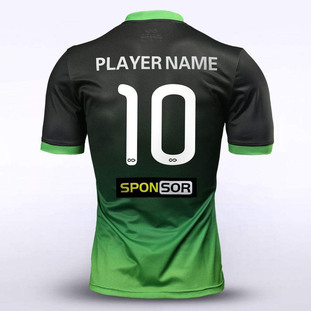 Custom Green and Black Men's Sublimated Soccer Jersey