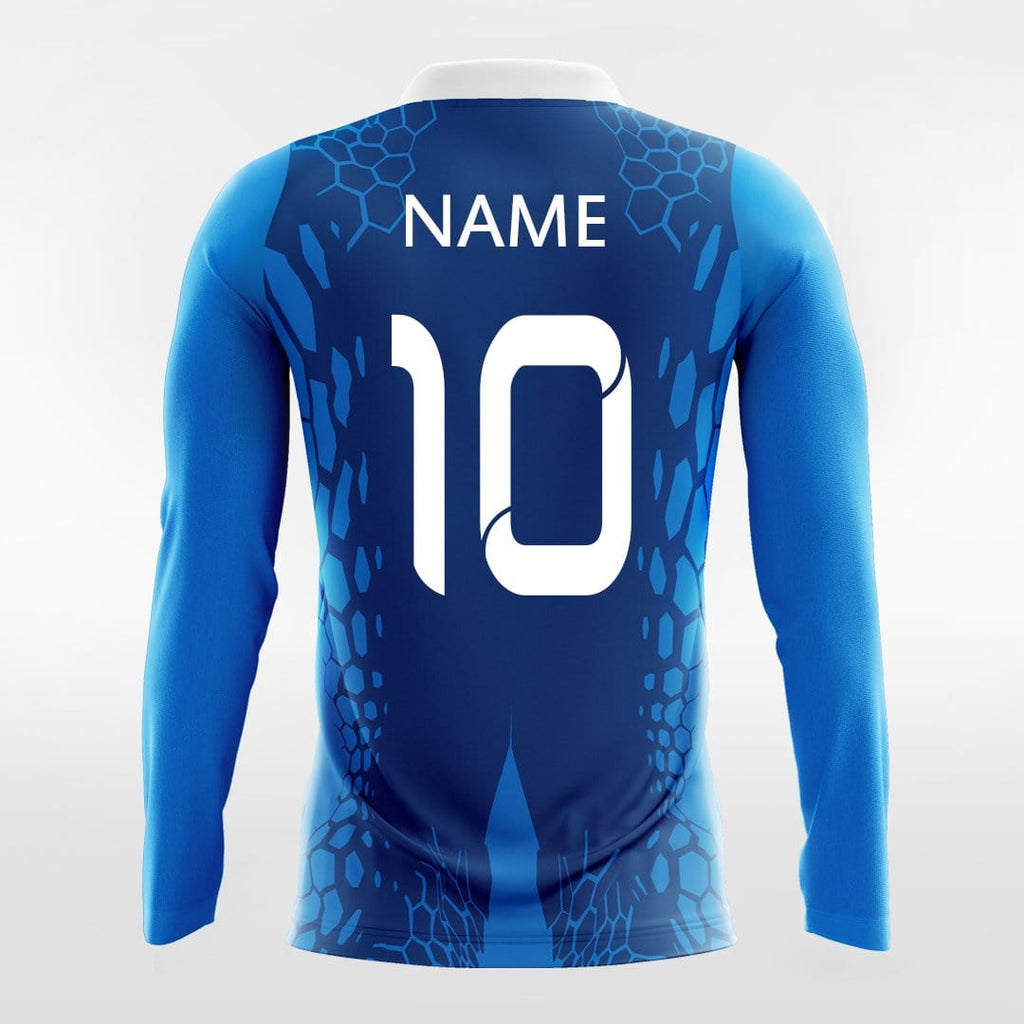 Blue Long Sleeve Soccer Jersey