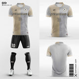 Cream and Grey Two Tone Custom Sublimation Print Soccer Kits