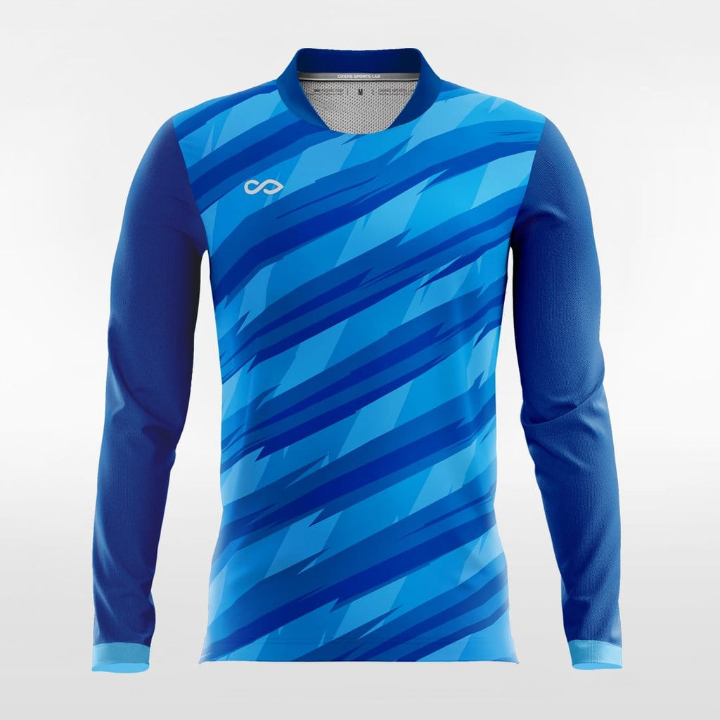 Blue Thorn Long Sleeve Soccer Jersey Design