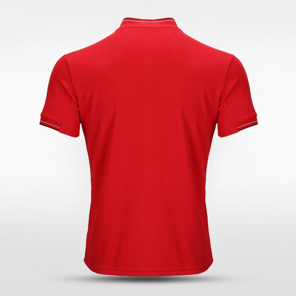 Red Adult Stand Collar Polo for Team