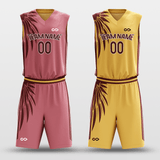 Pink&Yellow Custom Reversible Basketball Set