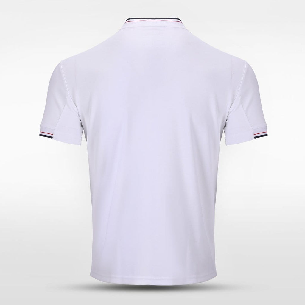 White Adult Stand Collar Polo Shirts