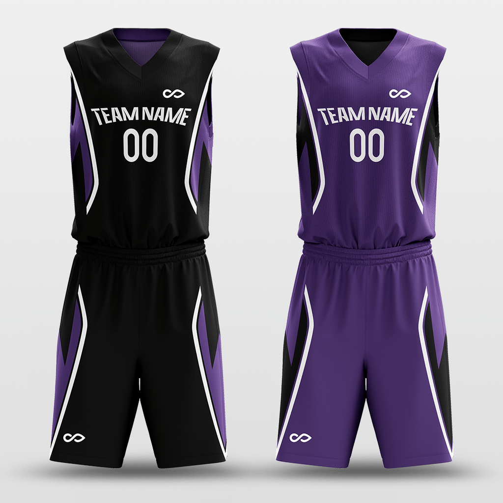 Black & PurpleCustom Reversible Basketball Set